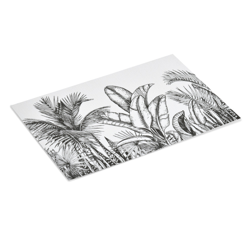 Nature Printed 45 x 30 cm PVC Table Placemat Set of 4 (Black)