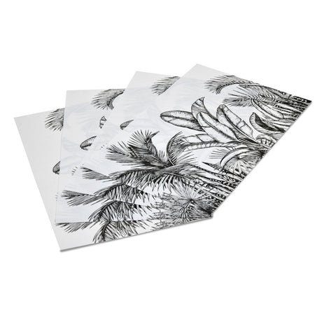 Nature Printed 45 x 30 cm PVC Table Placemat Set of 4 (Black)