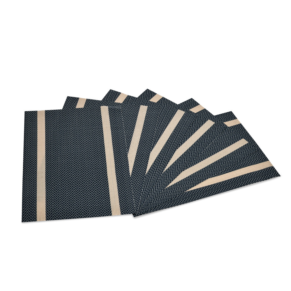 Abstract 45 x 30 cm PVC Table Placemat Set of 6 (Grey)