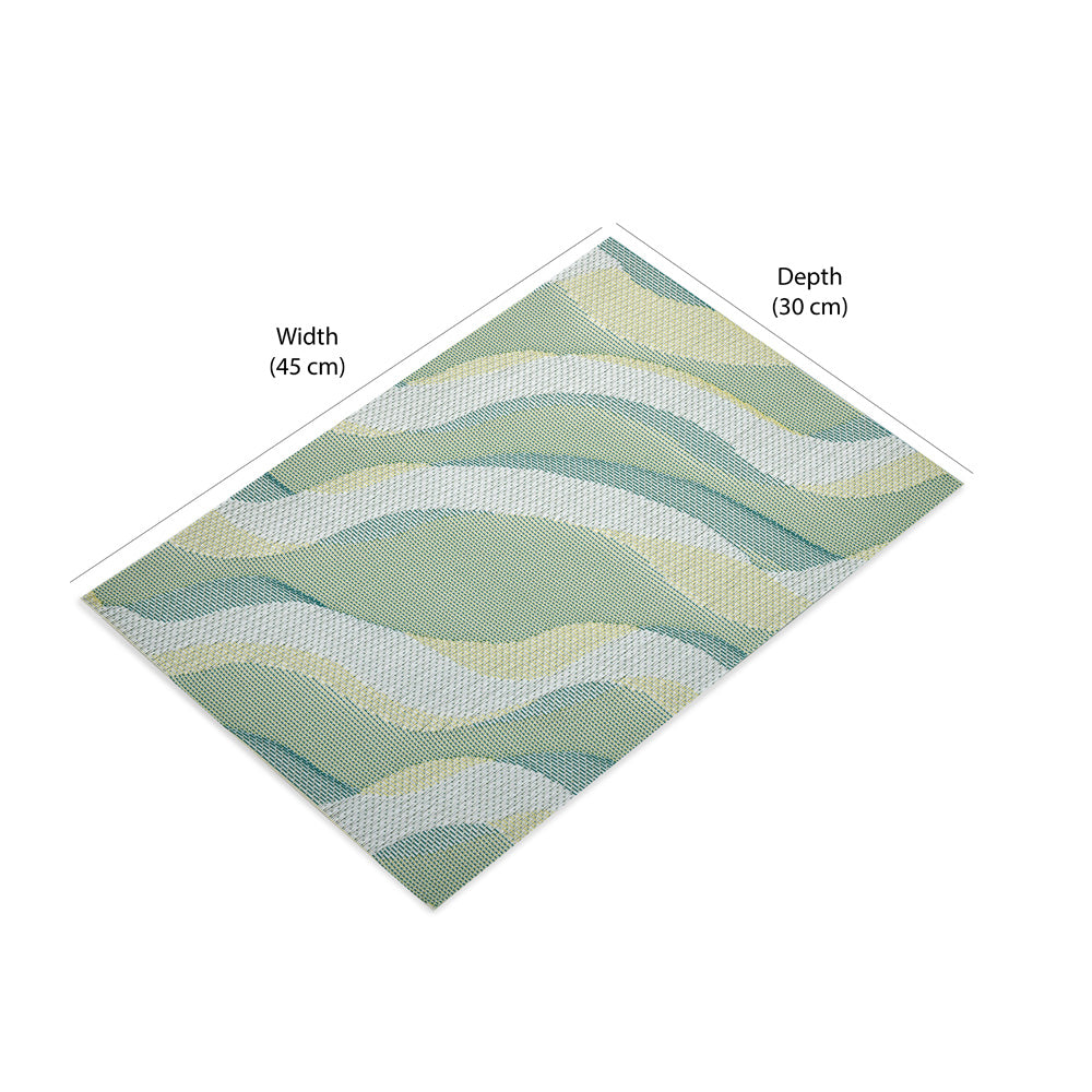 Abstract Design 45 x 30 cm PVC Table Placemat Set of 6 (Green)