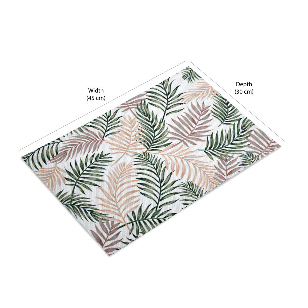 Leaves Design 45 x 30 cm PVC Table Placemat Set of 4 (Multicolor)