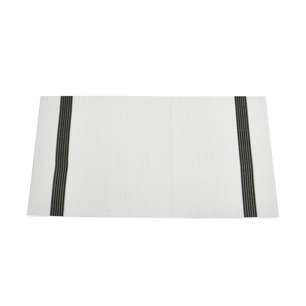 Striped 45 x 30 cm PVC Table Placemat Set of 6 (White)