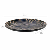 Round Polyresin Decorative Platter (Black & Brown)