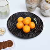 Nilkamal Round Polyresin Decorative Platter Black Brown