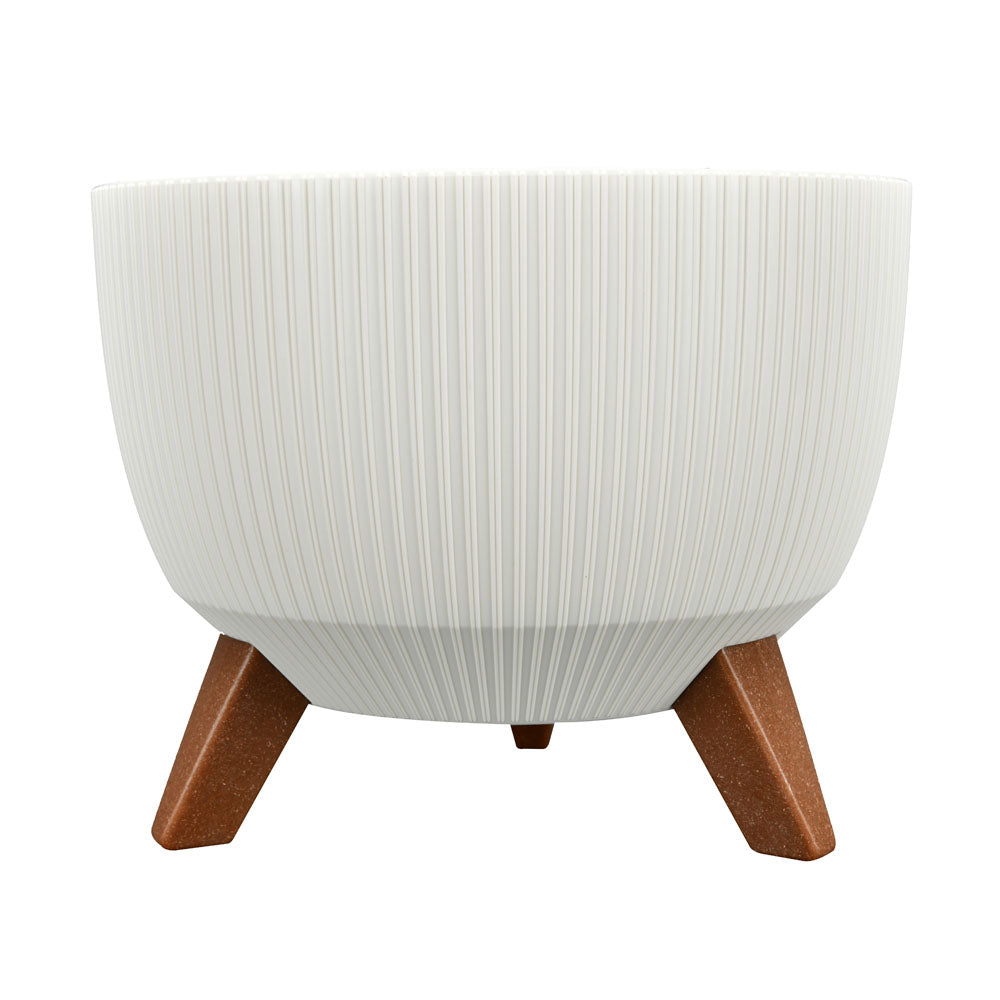 Tri Leg Fluted Design Polypropylene Planter (Cream)