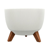 Tri Leg Fluted Design Polypropylene Planter (Cream)