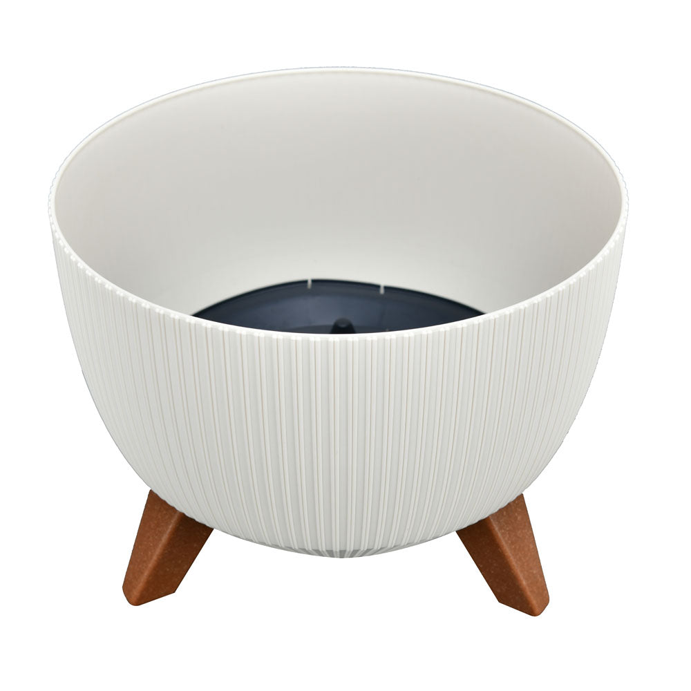 Tri Leg Fluted Design Polypropylene Planter (Cream)