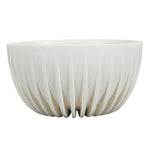 Semi Fluted Design Polypropylene Bowl Planter (Cream)