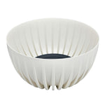 Semi Fluted Design Polypropylene Bowl Planter (Cream)