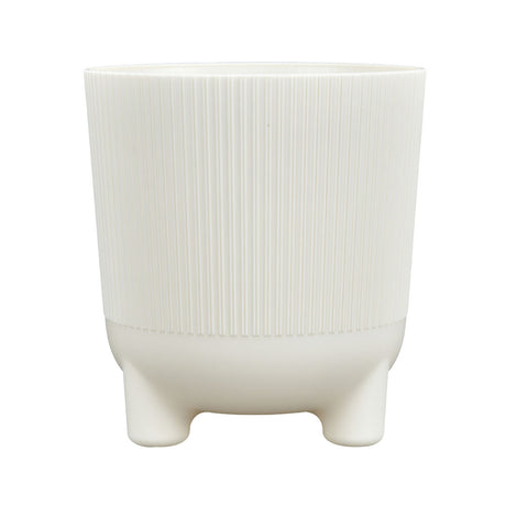 Fluted Design Polypropylene Mini Planter (Cream)