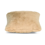 Soft Fur Polyester 16" x 16" Filled Cushion (Beige)