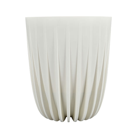 Semi Fluted Design Polypropylene Bucket Planter (Cream)