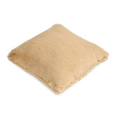 Soft Fur Polyester 16" x 16" Filled Cushion (Beige)