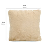 Soft Fur Polyester 16" x 16" Filled Cushion (Beige)