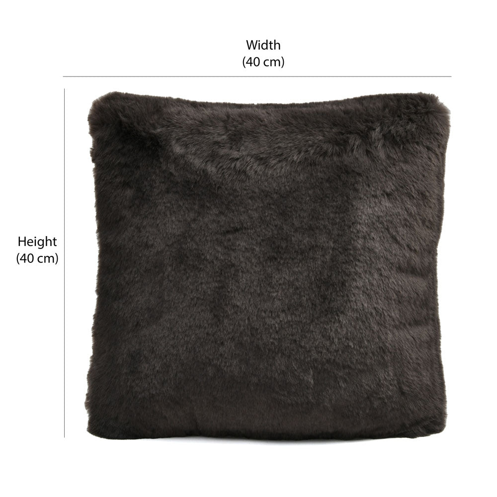 Soft Fur Polyester 16' x 16' Filled Cushion (Grey)