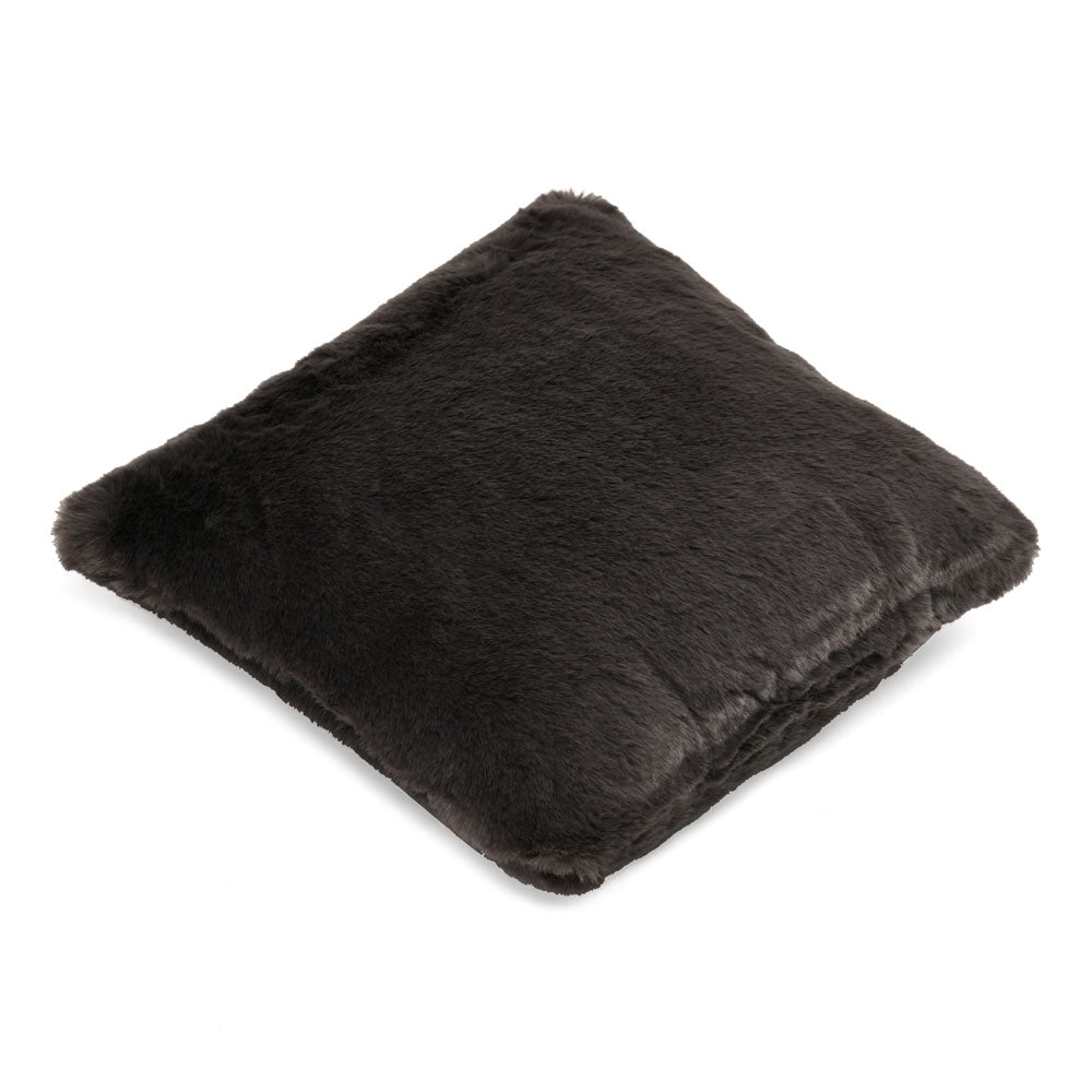 Soft Fur Polyester 16' x 16' Filled Cushion (Grey)