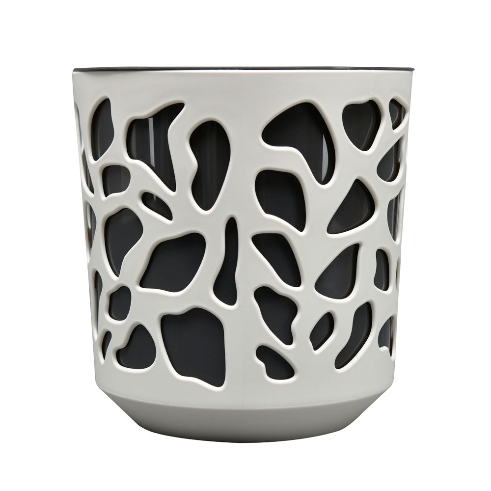 Decorative Mosaic Polypropylene Planter (Cream & Black)