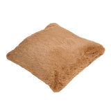 Soft Fur Polyester 16" x 16" Filled Cushion (Brown)