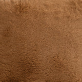 Soft Fur Polyester 16" x 16" Filled Cushion (Brown)