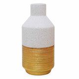 Glaze Bottle Decorative Ceramic Vase (Cream & Gold)