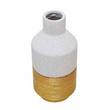 Glaze Bottle Decorative Ceramic Vase (Cream & Gold)