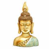 Decorative Polyresin Buddha Showpiece (Mint & Gold)