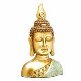 Decorative Polyresin Buddha Showpiece (Mint & Gold)