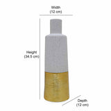 Glaze Ceramic Bottle Vase (Cream & Gold)