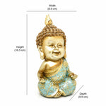 Baby Monk Nirvana Polyresin Showpiece (Mint & Gold)