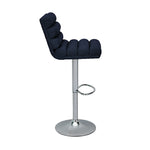 Jill Adjustable Height Swivel Bar Stool (Dark Blue)