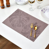 Nilkamal Leaves Design 45 X 30 Cm Pvc Table Placemat Set Of 6 Taupe