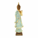 Buddha Standing Polyresin Showpiece (Mint & Gold)