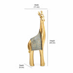 Decorative Giraffee Polyresin Showpiece (Grey & Gold)