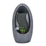 Waterfall and Plant Decorative Water Fountain With LED Light (Grey)