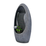 Waterfall and Plant Decorative Water Fountain With LED Light (Grey)