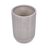 Ribbed Magnesium Oxide Indoor Outdoor Tall Planter 45.4 cm (Taupe)