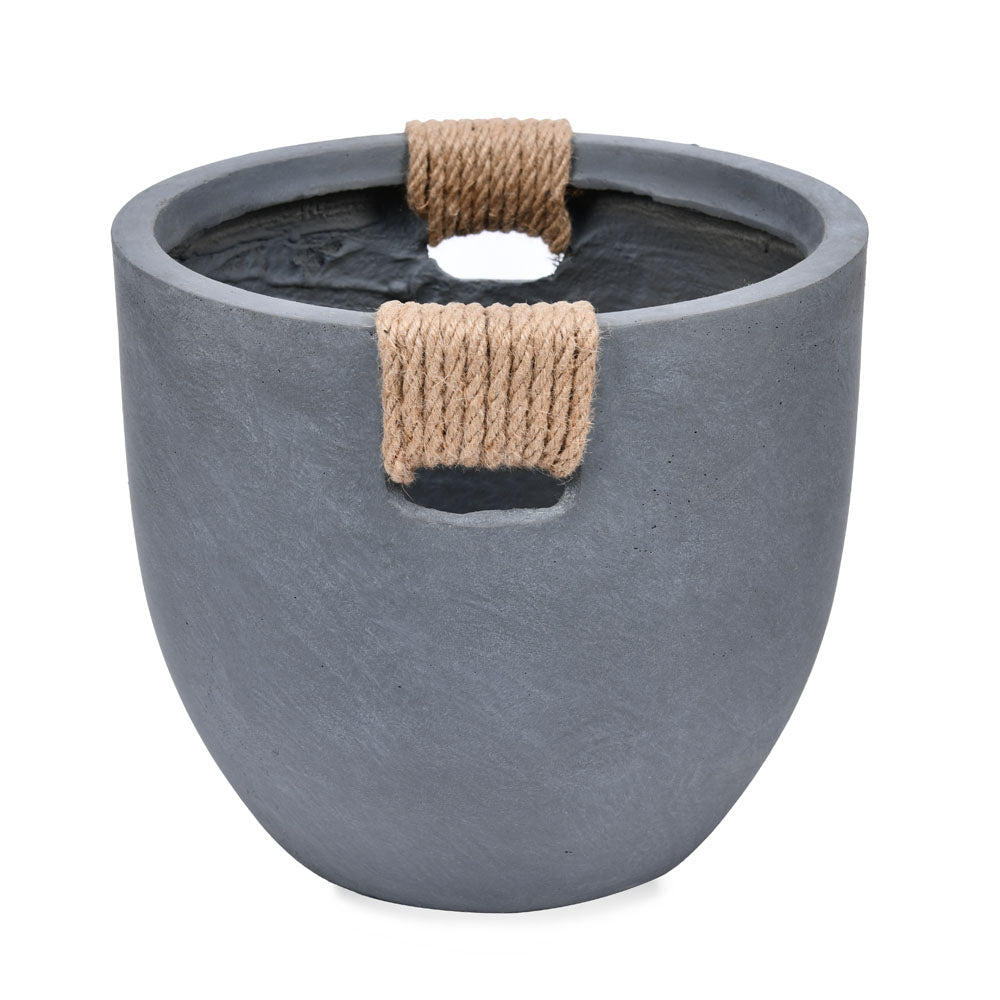 Jute Handle Magnesium Oxide Planter 33.5 cm (Grey)