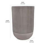 Ribbed Magnesium Oxide Indoor Outdoor Tall Planter 53.9 cm (Taupe)