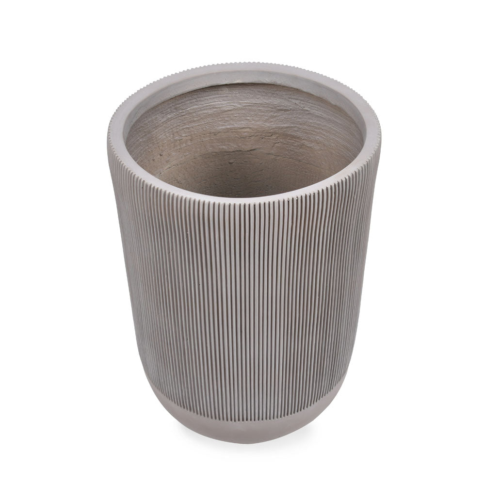 Ribbed Magnesium Oxide Indoor Outdoor Tall Planter 53.9 cm (Taupe)