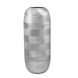 Decorative Metal Tumbler Floor Vase (Silver)