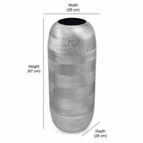 Decorative Metal Tumbler Floor Vase (Silver)