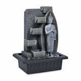 Standing Buddha Water Fountain With LED Light (Grey & Black)