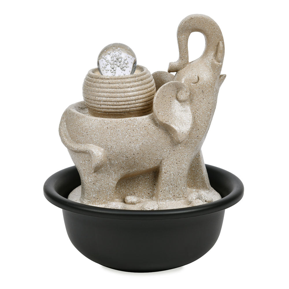 Elephant Trunk Decorative Water Fountain With LED Light (Sand)