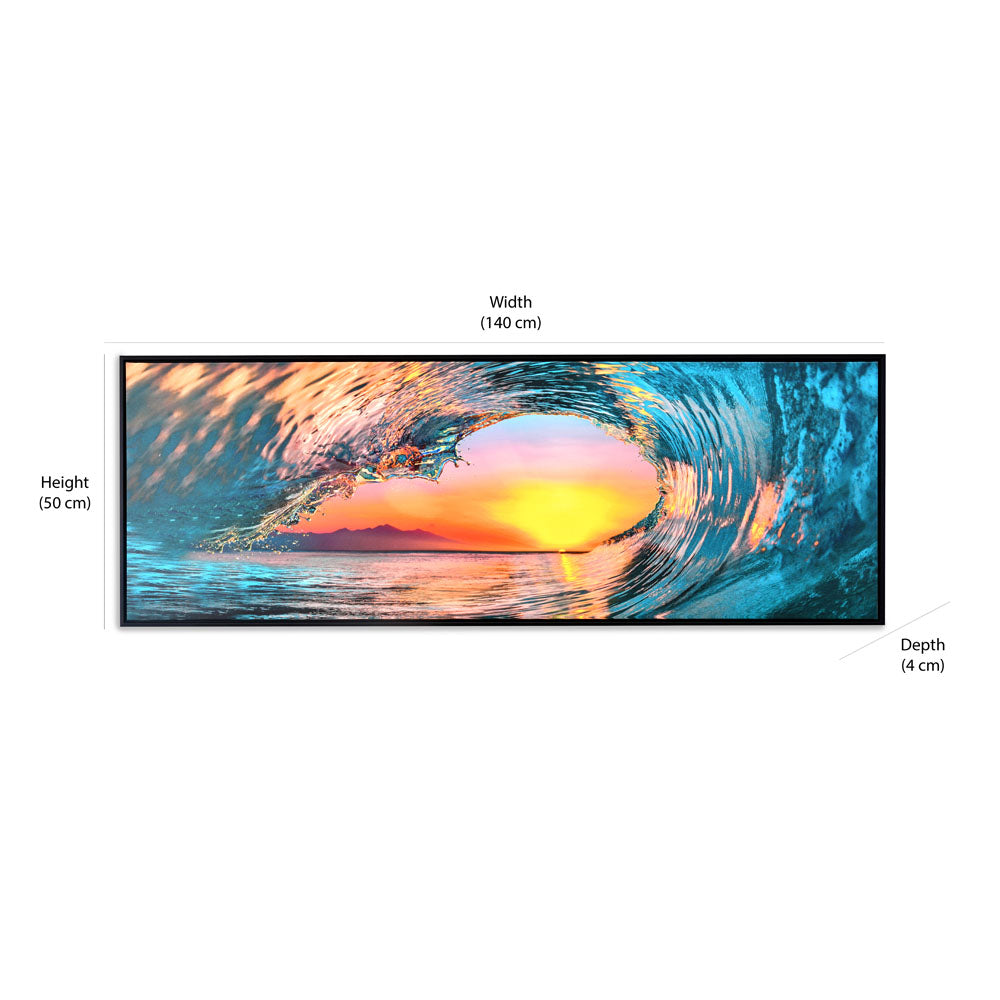 Water Wave Canvas Wall Painting (Yellow & Blue)