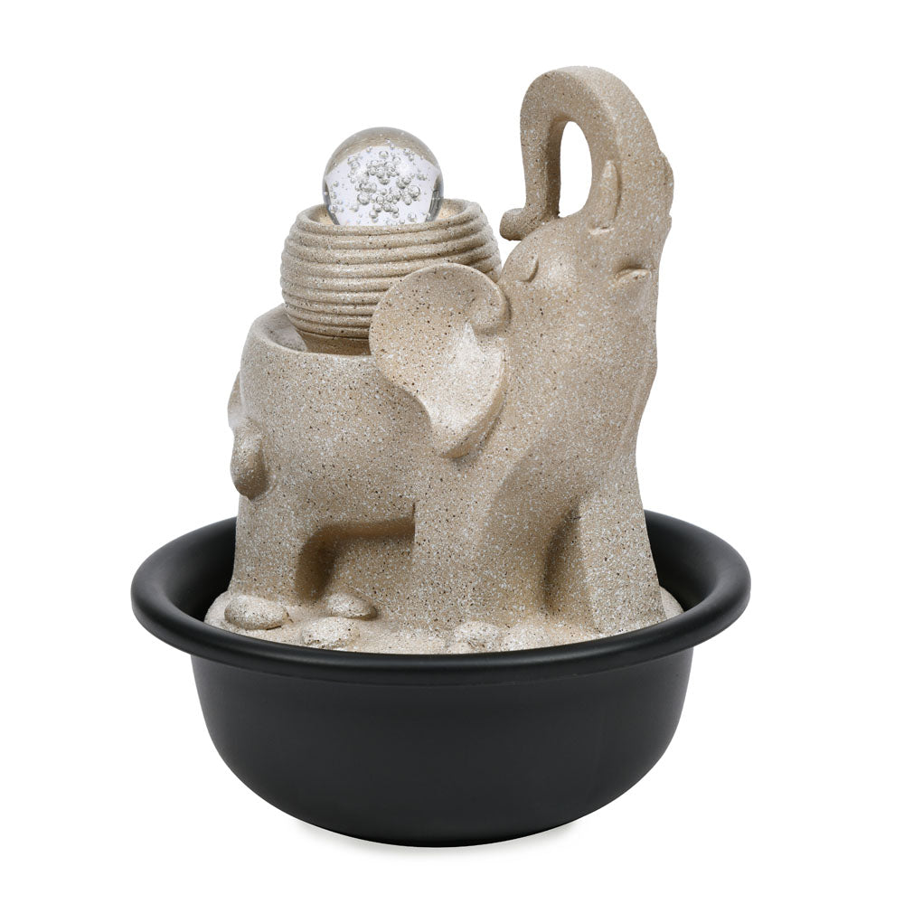 Elephant Trunk Decorative Water Fountain With LED Light (Sand)