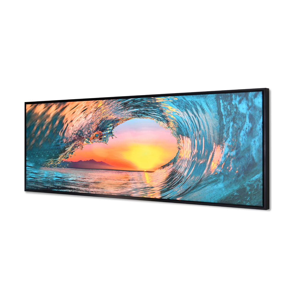 Water Wave Canvas Wall Painting (Yellow & Blue)