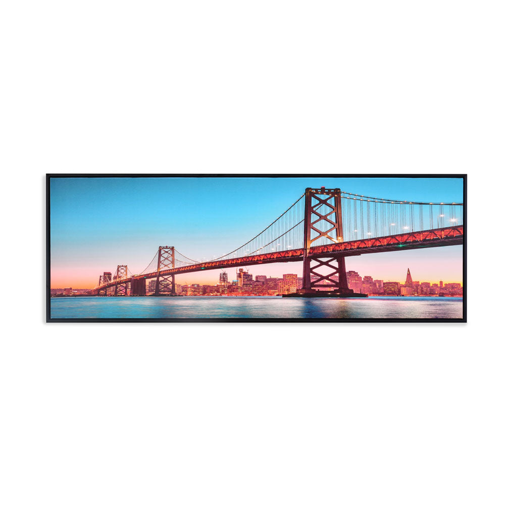 Golden Gate Bridge Canvas Wall Painting (Red & Blue)