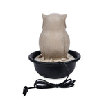 Owl Shaped Decorative Water Fountain With LED Light (Sand)