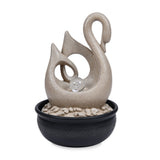 Swan Shaped Decorative Water Fountain With LED Light (Sand)