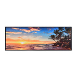 Sun & Sea Shore Canvas Wall Painting (Multicolor)